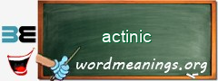 WordMeaning blackboard for actinic